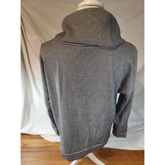 LL Bean Signature Sweater Women M Cowl Neck Blue Stripe Nautical Coastal Preppy‎ - Picture 5 of 5